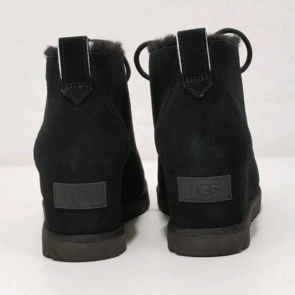 UGG Classic Femme Lace Black Winter Bootie Women's Size 8 NEW WITH BOX - Picture 5 of 16